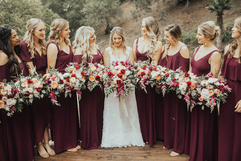 Stylish Burgundy Wedding hosted at Rancho Las Lomas - Little Hill ...