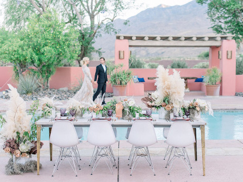 All Pink Palms Springs Wedding, Palm Springs Wedding, Wedding Inspiration, LIttle Hill Floral Designs, OC Florist, LA Florist, Luxury Florist, Bouquet, Desert Weddings, Stylish Details, 100 Layer Cake