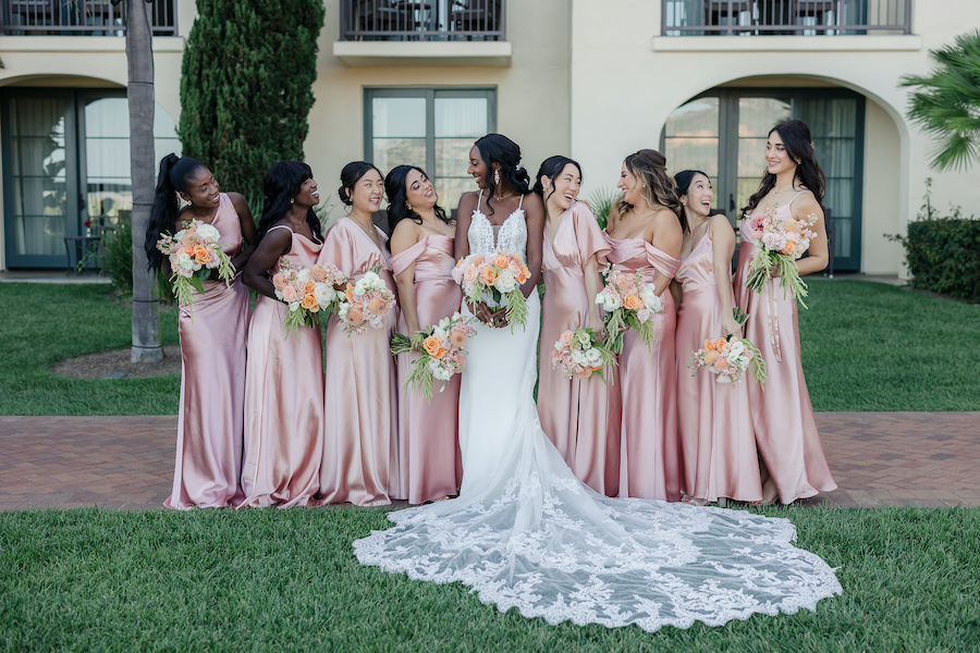 Peach and Pink Luxurious Terranea Resort Wedding - Little Hill Floral ...